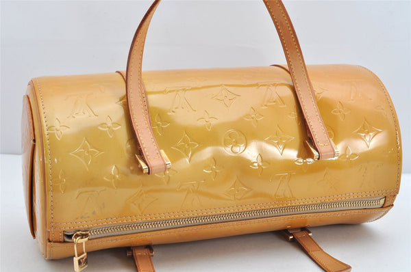 Authentic Louis Vuitton Vernis Bedford Hand Bag Yellow Beige M91006 LV 1205K