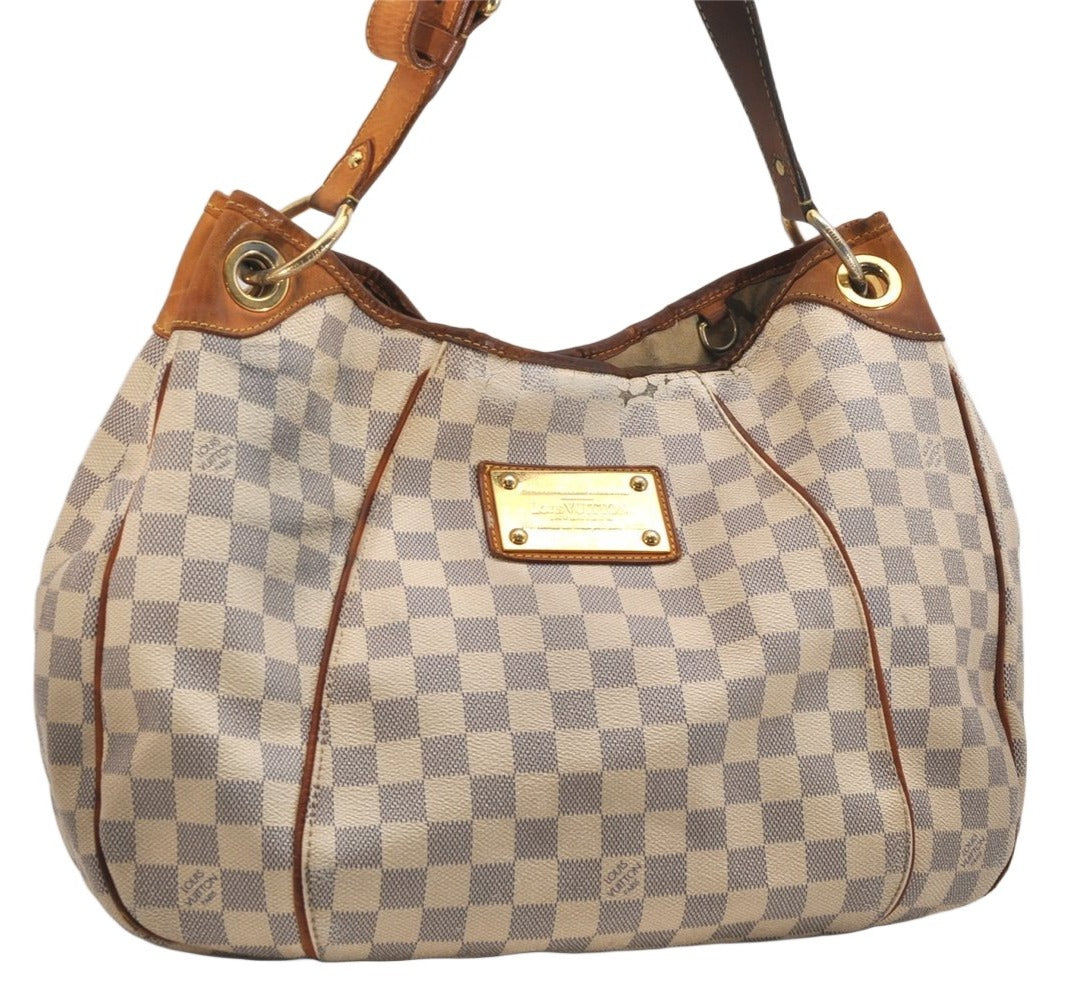Authentic Louis Vuitton Damier Azur Galliera PM Shoulder Bag N55215 LV 1206K