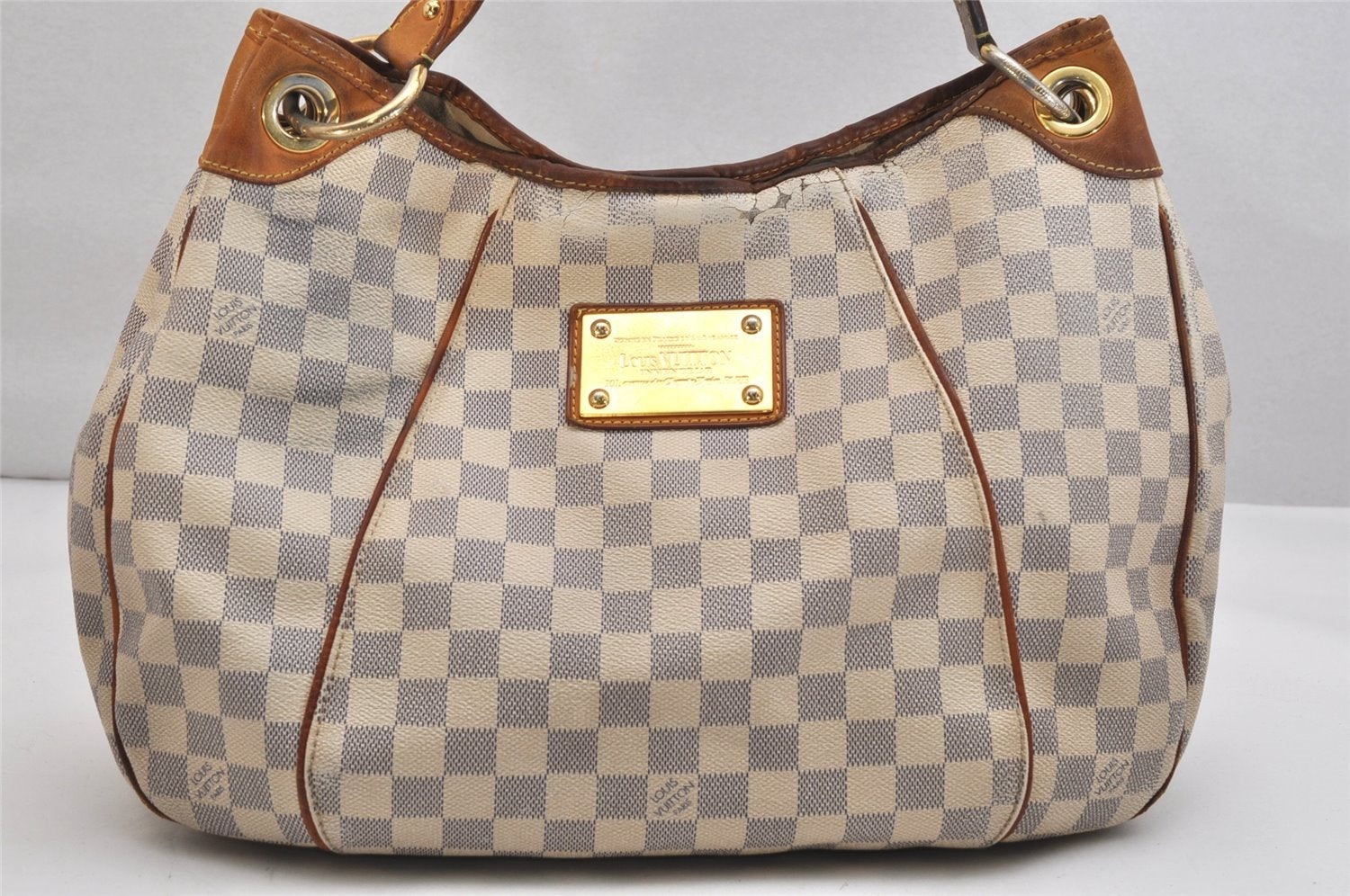 Authentic Louis Vuitton Damier Azur Galliera PM Shoulder Bag N55215 LV 1206K