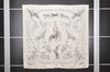 Authentic HERMES Carre 90 Scarf "EN PISTE" Silk White 1208I