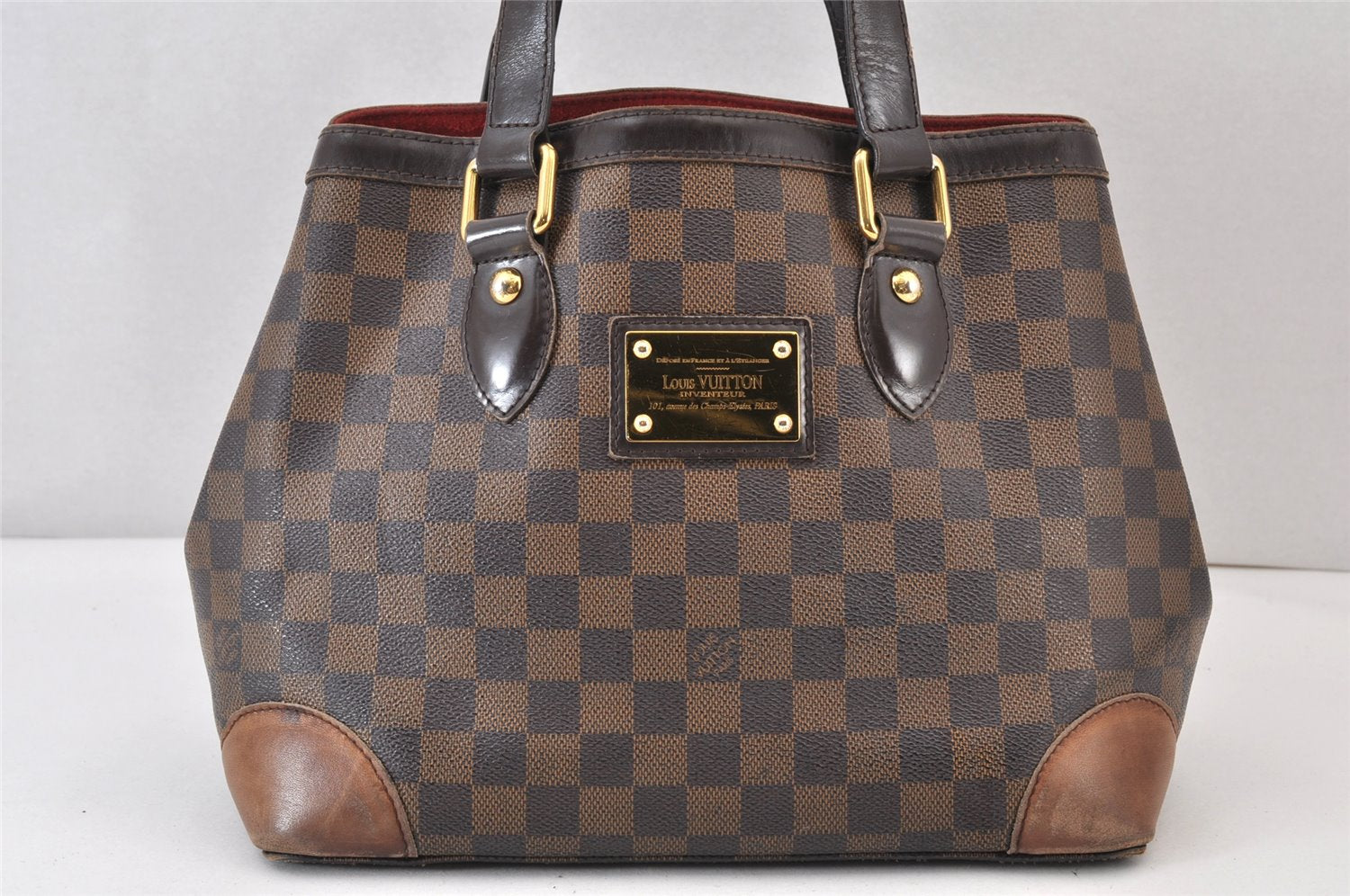 Authentic Louis Vuitton Damier Hampstead PM Shoulder Tote Bag N51205 LV 1210K