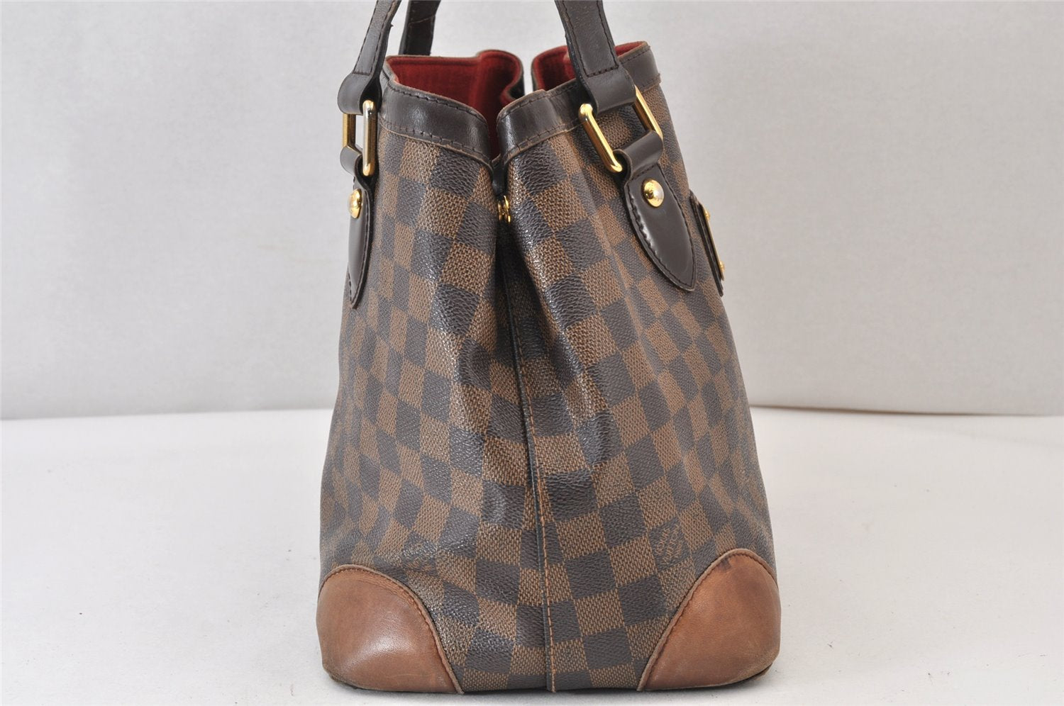 Authentic Louis Vuitton Damier Hampstead PM Shoulder Tote Bag N51205 LV 1210K