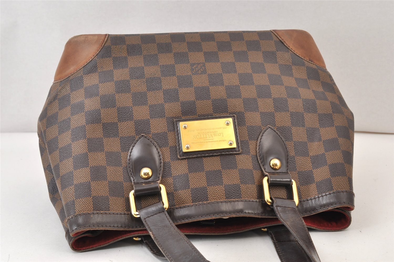 Authentic Louis Vuitton Damier Hampstead PM Shoulder Tote Bag N51205 LV 1210K