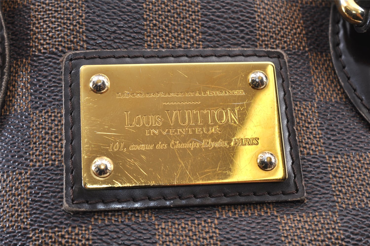 Authentic Louis Vuitton Damier Hampstead PM Shoulder Tote Bag N51205 LV 1210K