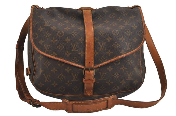 Authentic Louis Vuitton Monogram Saumur 35 Shoulder Cross Bag M42254 LV 1212J