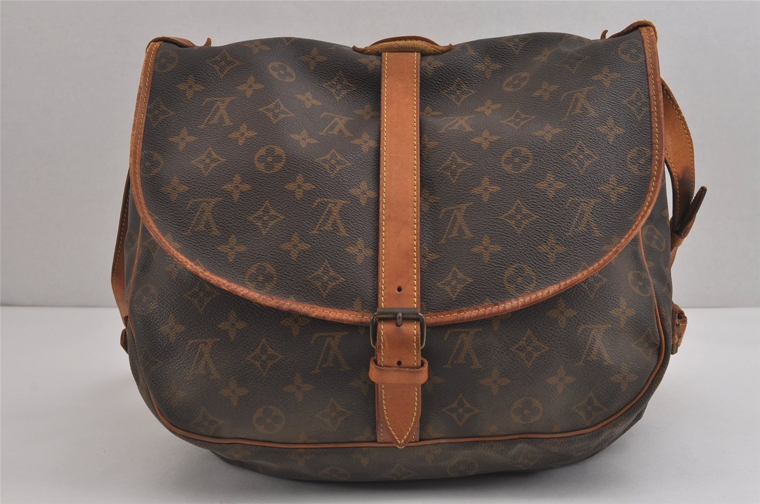 Authentic Louis Vuitton Monogram Saumur 35 Shoulder Cross Bag M42254 LV 1212J