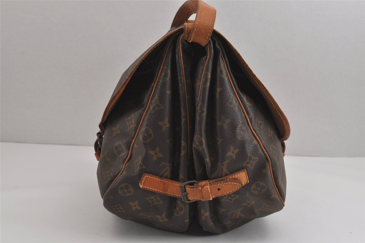 Authentic Louis Vuitton Monogram Saumur 35 Shoulder Cross Bag M42254 LV 1212J