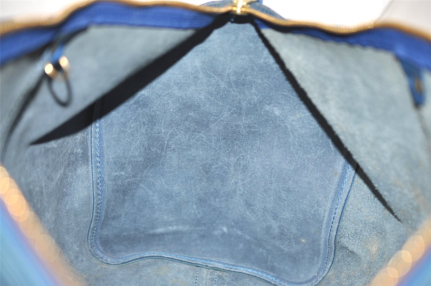 Authentic Louis Vuitton Epi Keepall 50 Boston Travel Bag Blue M42965 LV 1219I