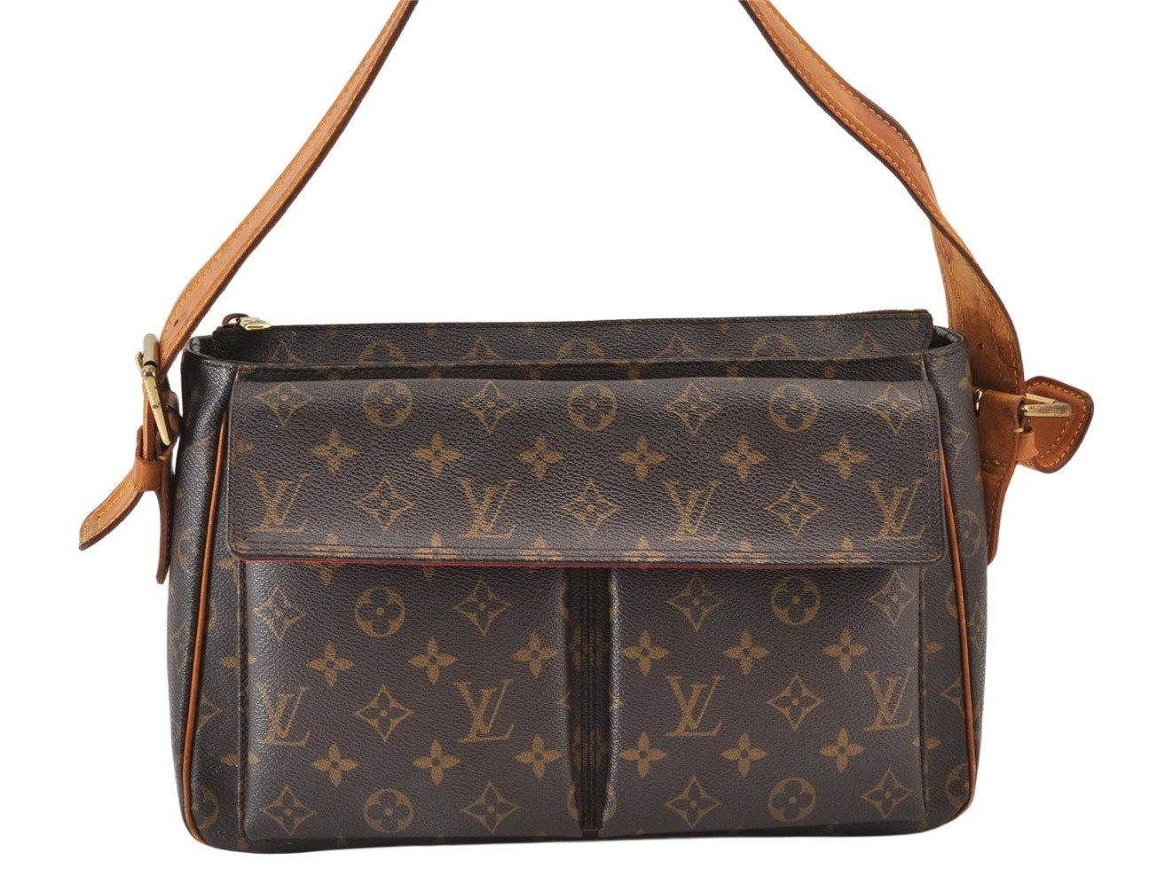 Authentic Louis Vuitton Monogram Viva Cite GM Shoulder Bag M51163 LV 1219K