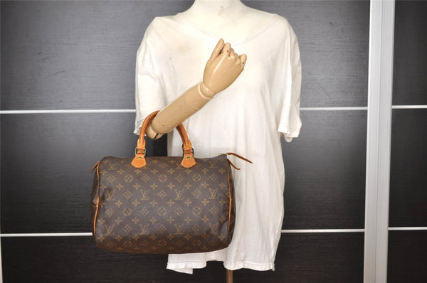 Authentic Louis Vuitton Monogram Speedy 30 Hand Boston Bag M41526 LV 1220I