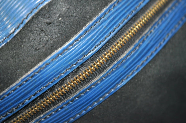 Authentic Louis Vuitton Epi Petit Noe Shoulder Drawstring Bag M44105 Blue 1221I