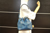 Authentic Louis Vuitton Epi Petit Noe Shoulder Drawstring Bag M44105 Blue 1221I