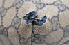 Authentic GUCCI Vintage Sherry Line Shoulder Tote Bag GG PVC Leather Navy 1222G