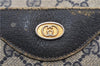 Authentic GUCCI Vintage Sherry Line Shoulder Tote Bag GG PVC Leather Navy 1222G