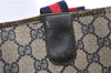 Authentic GUCCI Vintage Sherry Line Shoulder Tote Bag GG PVC Leather Navy 1222G