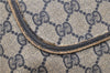 Authentic GUCCI Vintage Sherry Line Shoulder Tote Bag GG PVC Leather Navy 1222G