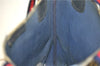 Authentic GUCCI Vintage Sherry Line Shoulder Tote Bag GG PVC Leather Navy 1222G