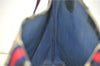 Authentic GUCCI Vintage Sherry Line Shoulder Tote Bag GG PVC Leather Navy 1222G