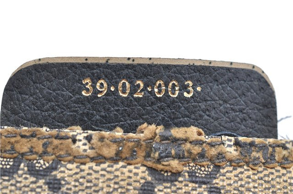 Authentic GUCCI Vintage Sherry Line Shoulder Tote Bag GG PVC Leather Navy 1222G