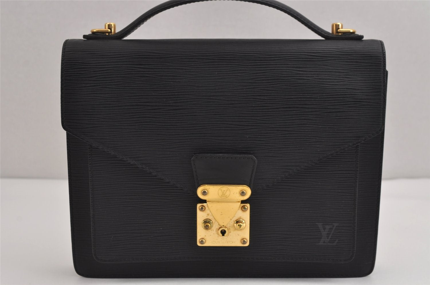 Authentic Louis Vuitton Epi Monceau 2Way Shoulder Hand Bag Black M52122 LV 1222J