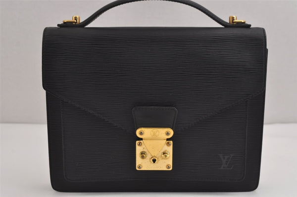 Authentic Louis Vuitton Epi Monceau 2Way Shoulder Hand Bag Black M52122 LV 1222J