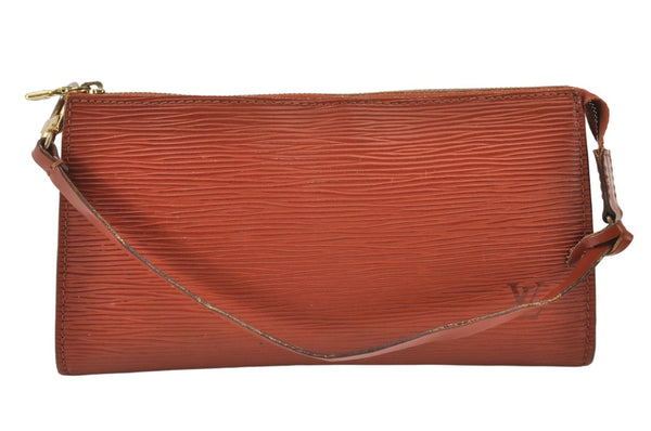 Authentic Louis Vuitton Epi Pochette Accessoires Pouch Brown M52953 LV 1224K
