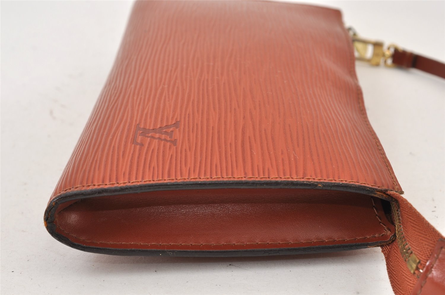 Authentic Louis Vuitton Epi Pochette Accessoires Pouch Brown M52953 LV 1224K