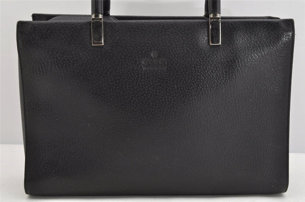 Authentic GUCCI Bamboo 2Way Shoulder Hand Bag Leather 0021035 Black 1227K