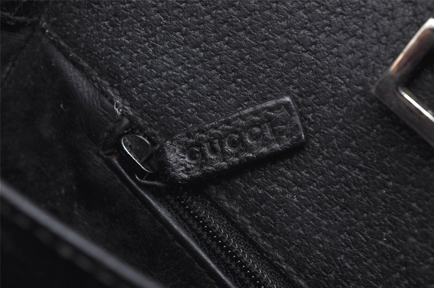 Authentic GUCCI Bamboo 2Way Shoulder Hand Bag Leather 0021035 Black 1227K