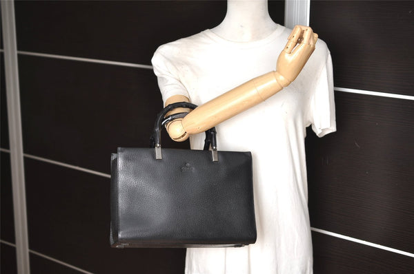 Authentic GUCCI Bamboo 2Way Shoulder Hand Bag Leather 0021035 Black 1227K
