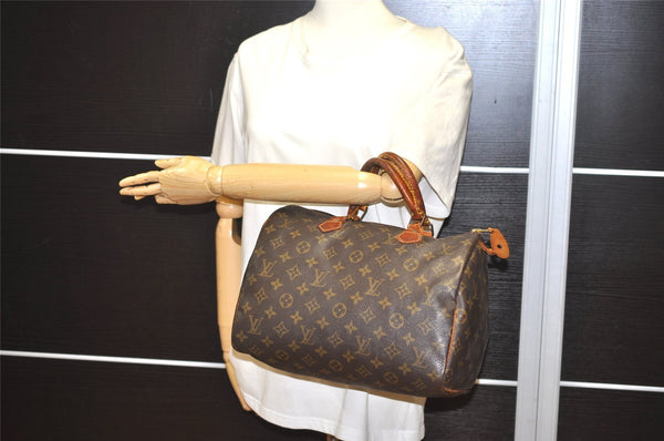 Authentic Louis Vuitton Monogram Speedy 30 Hand Boston Bag M41526 LV 1228I