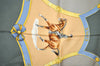 Authentic HERMES Carre 90 Scarf "ECOLE FRANCAISE D'EQUITATION" Silk Khaki 1230K