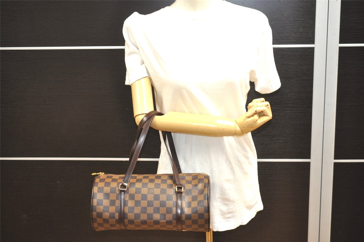 Authentic Louis Vuitton Damier Papillon 30 Hand Bag Purse N51303 LV 1233I