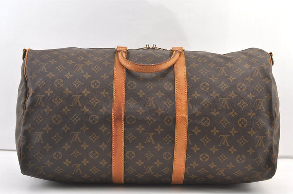 Authentic Louis Vuitton Monogram Keepall Bandouliere 55 M41414 Boston Bag 1236K