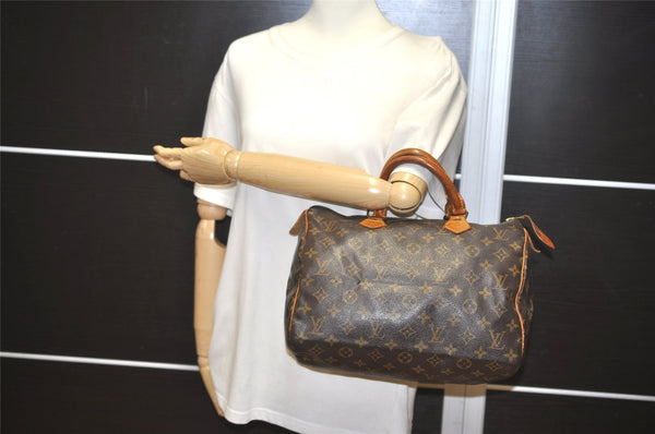 Authentic Louis Vuitton Monogram Speedy 30 Hand Boston Bag M41526 LV 1237I