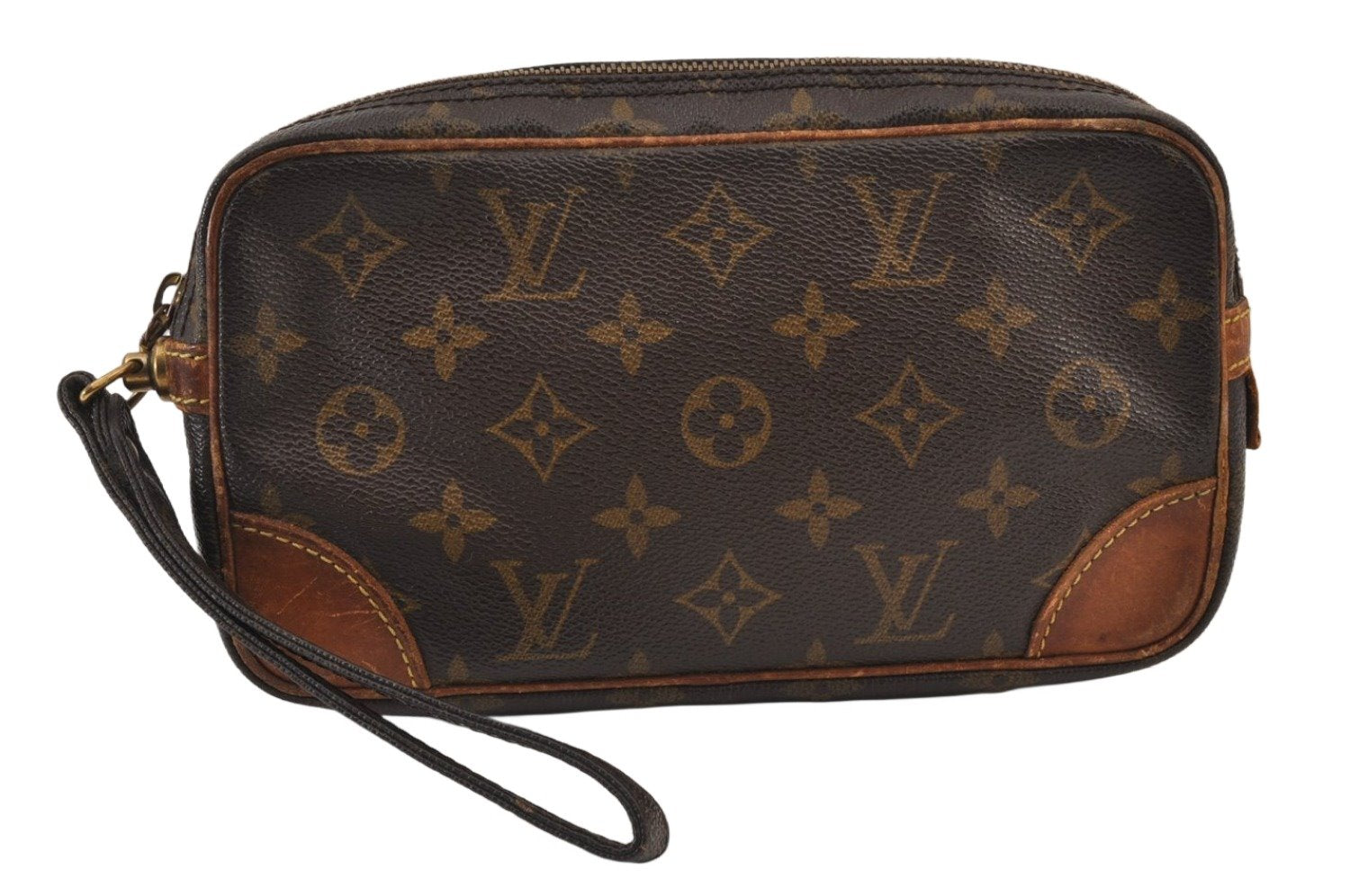 Authentic Louis Vuitton Monogram Marly Dragonne PM M51827 Clutch Hand Bag 1237K