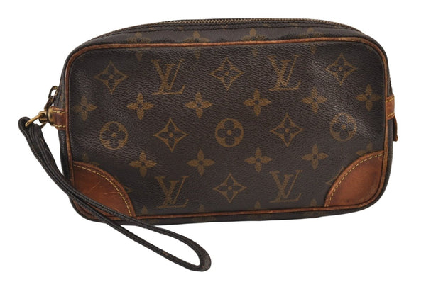 Authentic Louis Vuitton Monogram Marly Dragonne PM M51827 Clutch Hand Bag 1237K