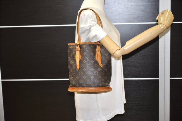 Authentic Louis Vuitton Monogram Bucket PM Shoulder Tote Bag Old Model LV 1238K