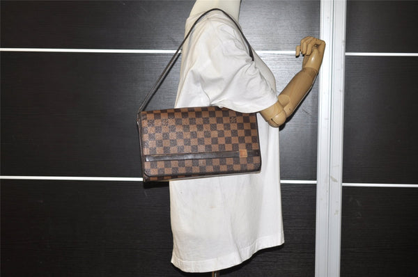 Authentic Louis Vuitton Damier Tribeca Long Shoulder Hand Bag N51160 LV 1239I