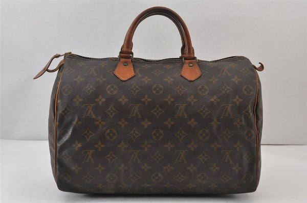 Authentic Louis Vuitton Monogram Speedy 35 Hand Boston Bag M41524 LV 1239K