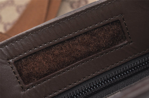 Authentic GUCCI Shoulder Cross Body Bag GG Canvas Leather 27639 Brown 1240I