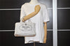 Authentic PRADA Vintage Canapa SS Denim 2Way Shoulder Hand Bag Purse White 1242I