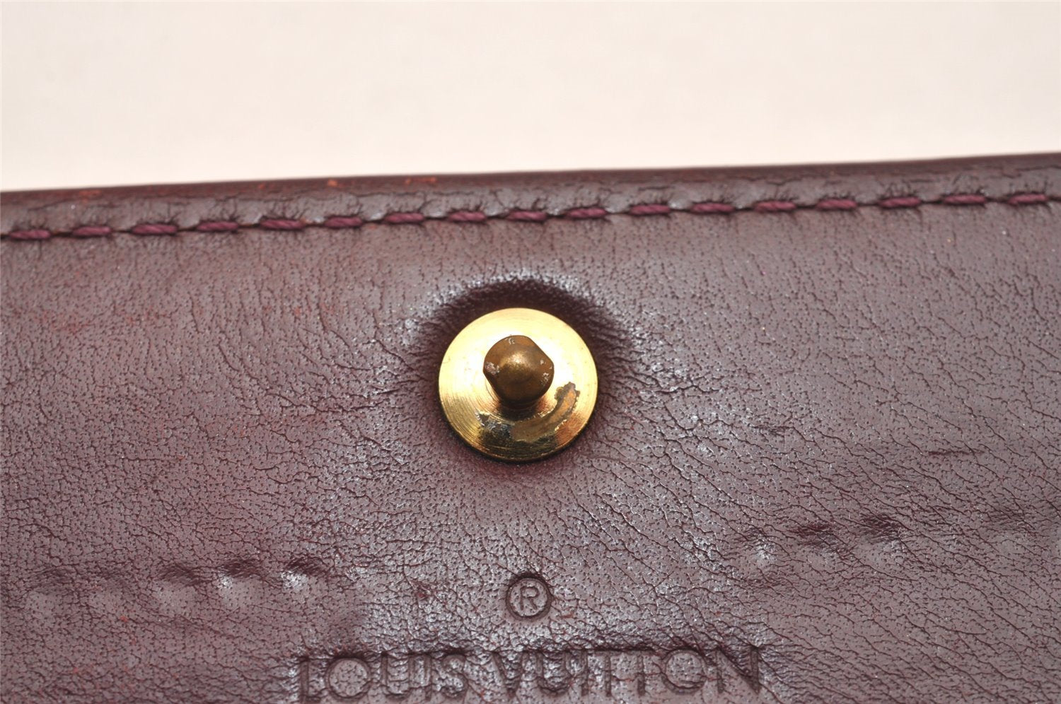 Auth Louis Vuitton Vernis Portefeuille Sarah Wallet Wine Red M93524 LV 1242J