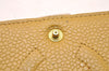 Authentic CHANEL Agenda Caviar Skin Leather Notebook Cover Yellow CC 1243J