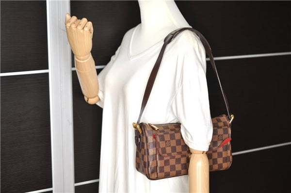 Authentic Louis Vuitton Damier Ravello GM Shoulder Cross Bag N60006 LV 1246G