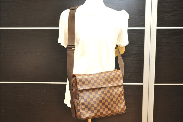 Authentic Louis Vuitton Damier Naviglio Shoulder Cross Body Bag N45255 LV 1246I