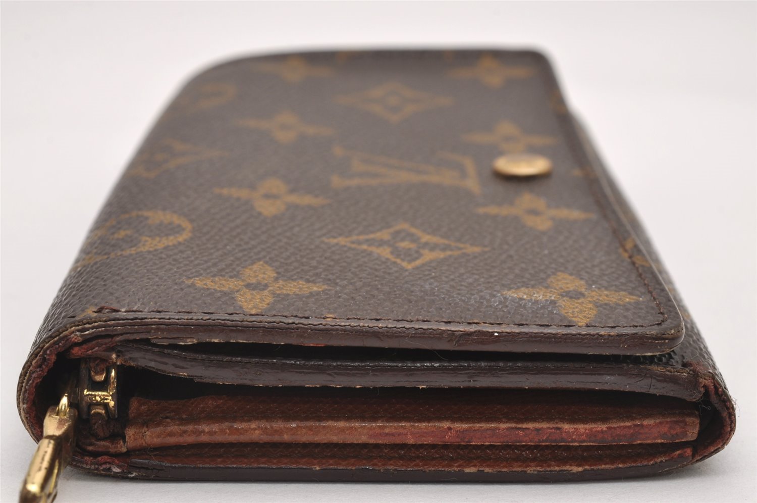 Auth Louis Vuitton Monogram Porte Monnaie Billets Tresor Wallet M61730 LV 1246J