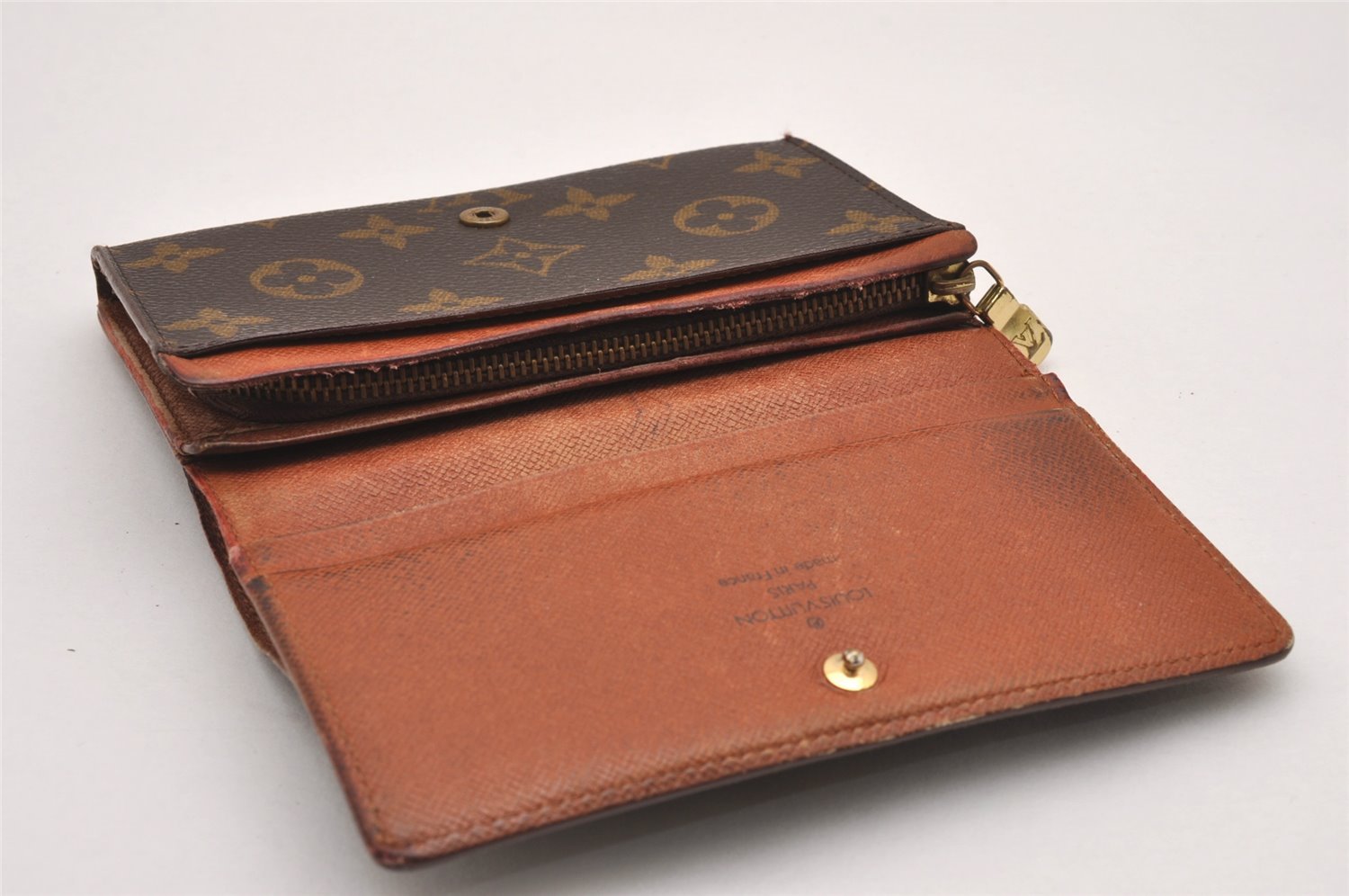 Auth Louis Vuitton Monogram Porte Monnaie Billets Tresor Wallet M61730 LV 1246J