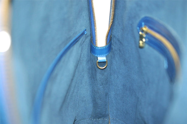 Authentic Louis Vuitton Epi Lussac Shoulder Tote Bag Blue M52285 LV 1248I