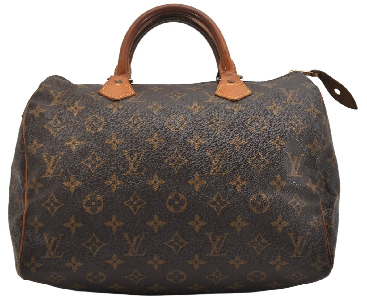 Authentic Louis Vuitton Monogram Speedy 30 Hand Boston Bag M41526 LV 1250K